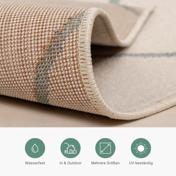 Teppich Skandinavisch - Odin Lines Creme Grün - 4