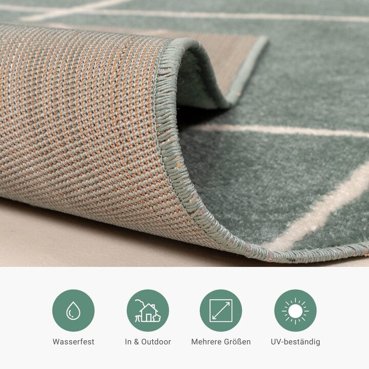 Teppich Skandinavisch - Odin Lines Grün - 4