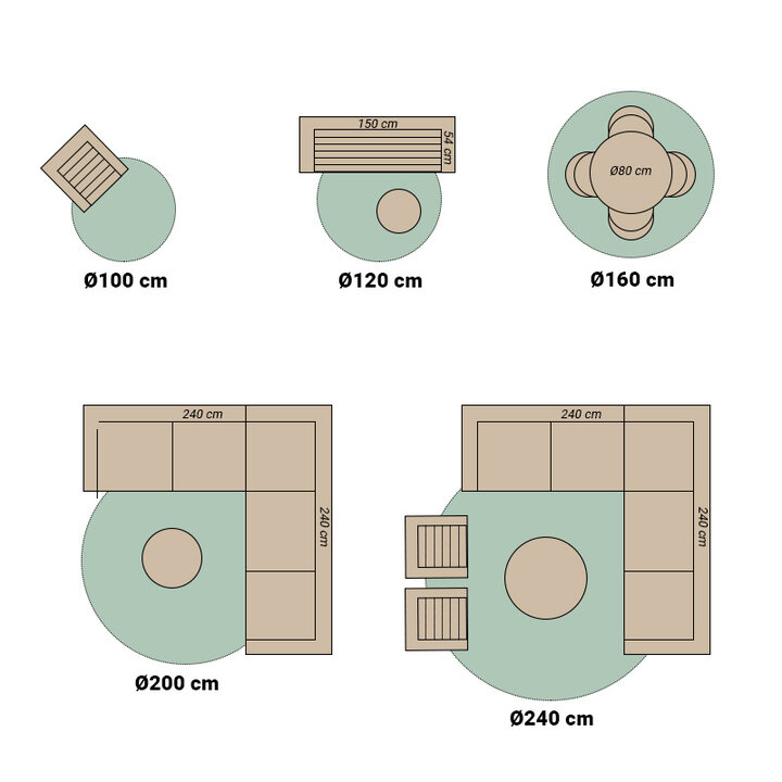 In- & Outdoor Teppich Rund - Porto Lines Terracotta - 8