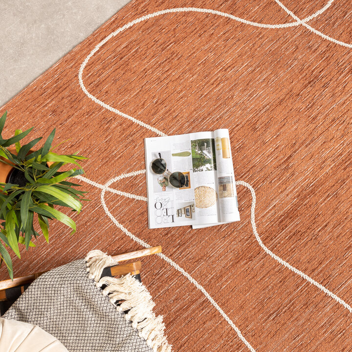 In- & Outdoor Teppich - Porto Lines Terracotta - 2