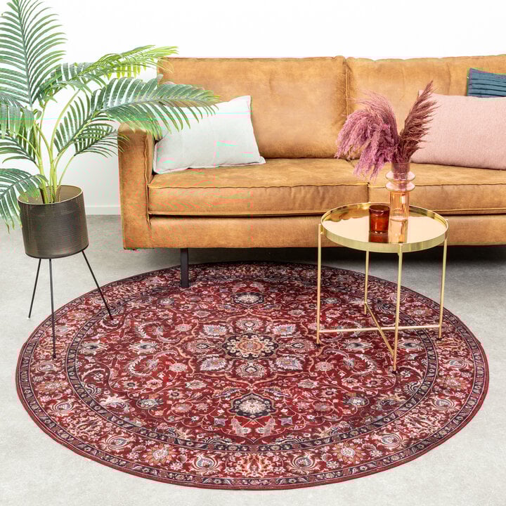 Teppich Vintage Rund - Imagine Medaillon Rot - 6