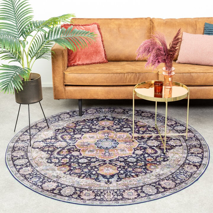Teppich Vintage Rund - Imagine Medaillon Blau - 3