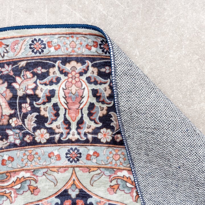 Teppich Vintage Rund - Imagine Medaillon Blau - 5