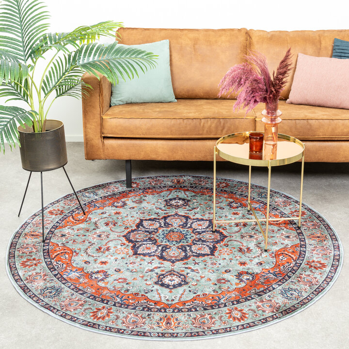 Teppich Vintage Rund - Imagine Medaillon Grün - 3