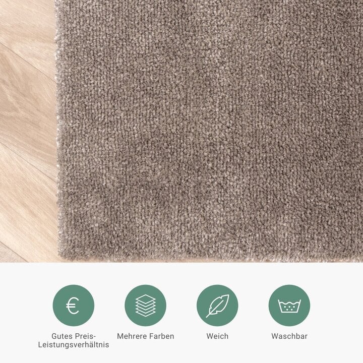 Waschbarer Viskose Teppich - Vive Taupe - 5
