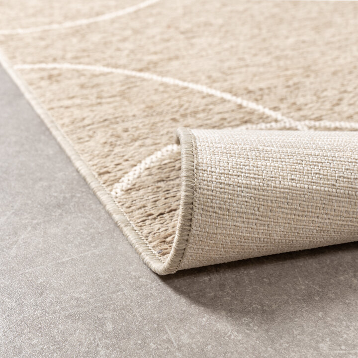 In- & Outdoor Teppich Rund - Porto Lines Creme - 7