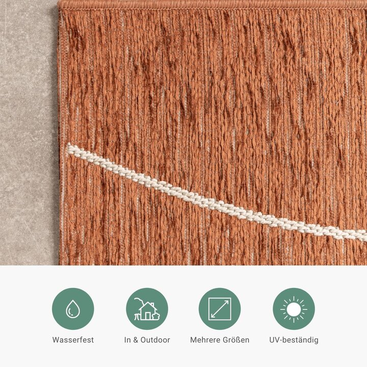 In- & Outdoor Teppich - Porto Lines Terracotta - 3