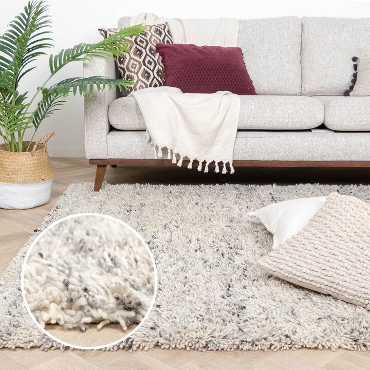 Hochflor Wollteppich - Royal Creme Grau - 10