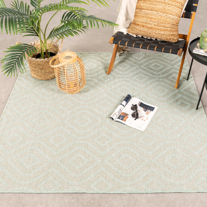 In- & Outdoor Teppich Quadrat - Summer Retro Mint - 3