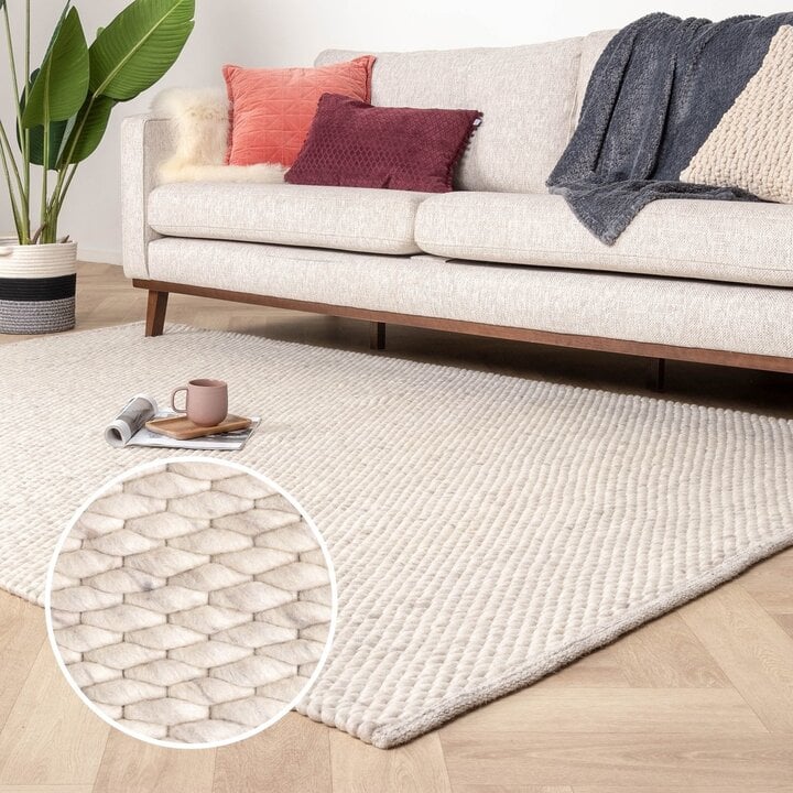 Wollteppich - Brilliant Creme Weiß - 9