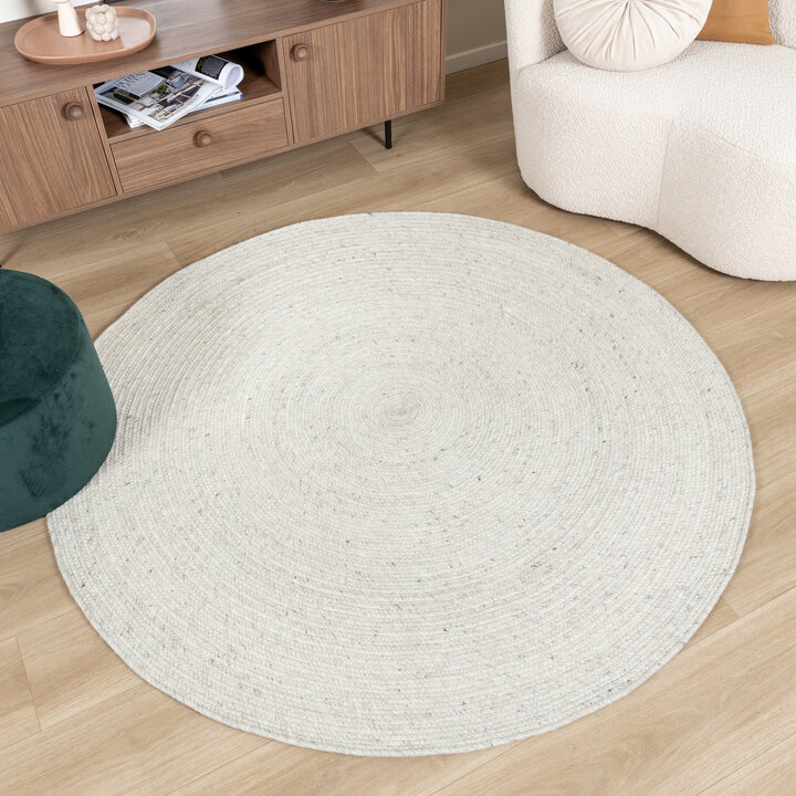 Wollteppich Rund - Wise Grau Meliert 367 - 3