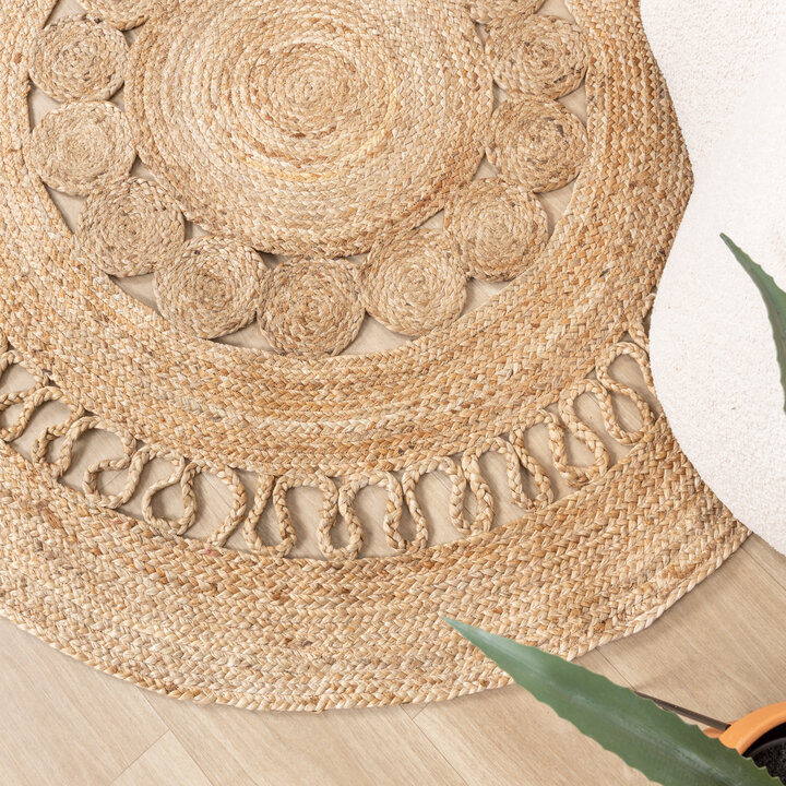 Jute Teppich Rund - Fair Rotan Natur - 3