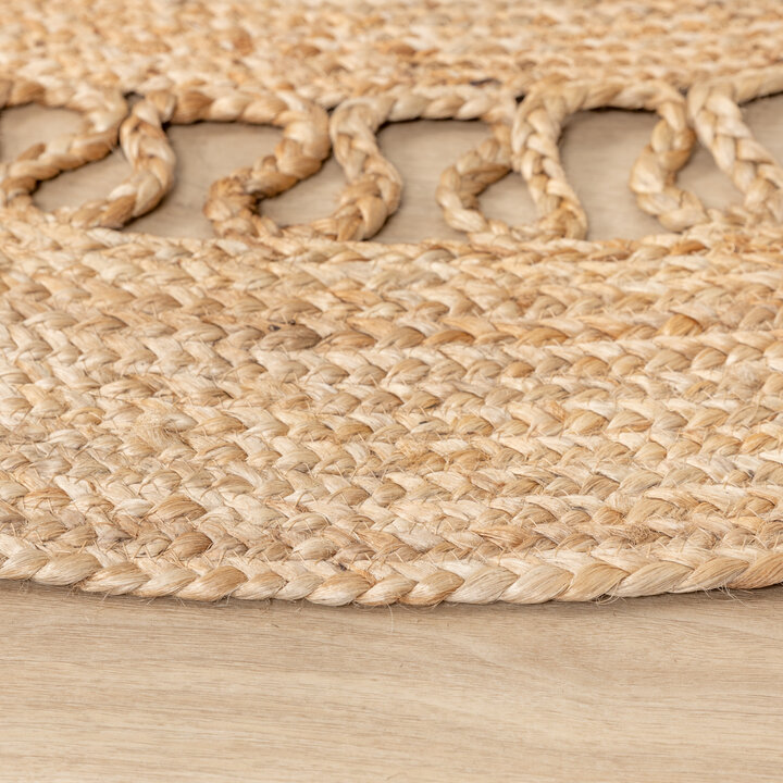 Jute Teppich Rund - Fair Rotan Natur - 5