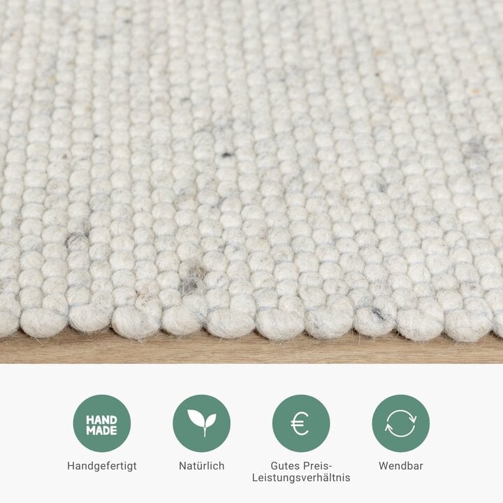 Wollteppich - Wise Grau Meliert 367 - 3