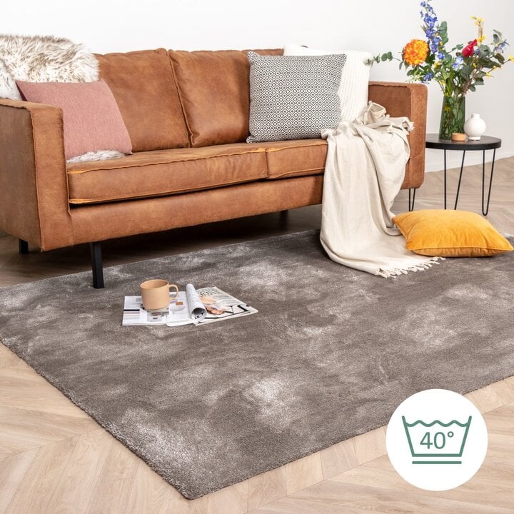 Waschbarer Viskose Teppich - Vive Taupe - 8