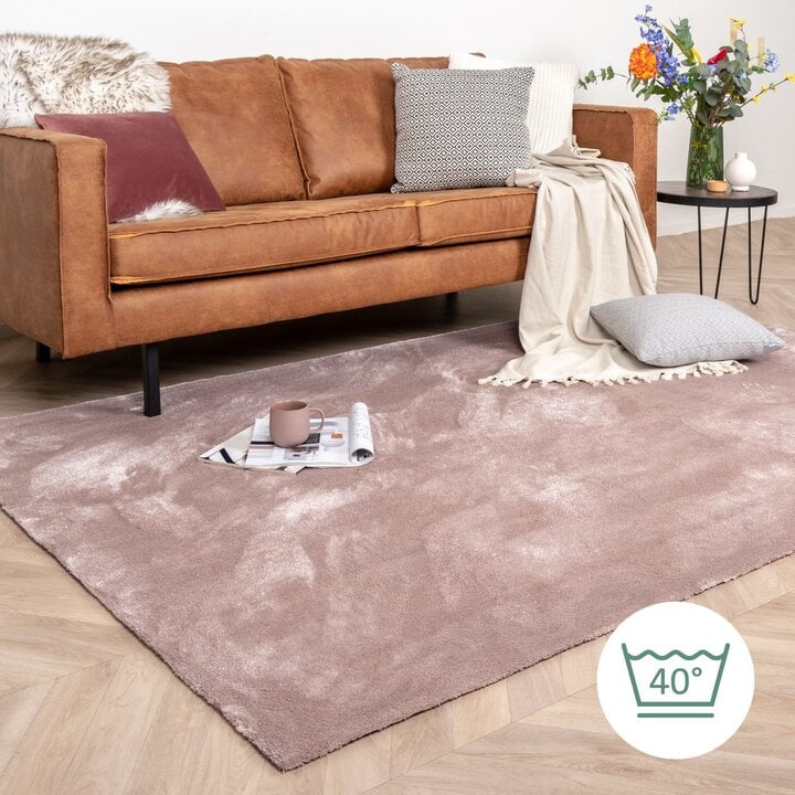 Waschbarer Viskose Teppich - Vive Altrosa - 8