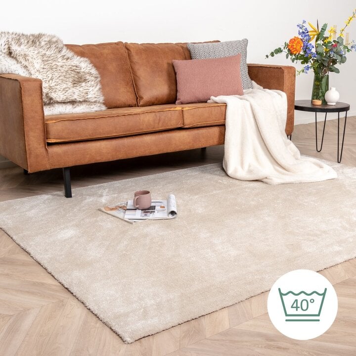 Waschbarer Viskose Teppich - Vive Creme - 8