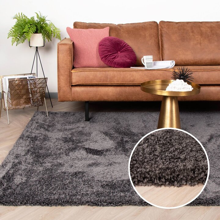 Hochflor Teppich - Glazy Anthrazit - 7