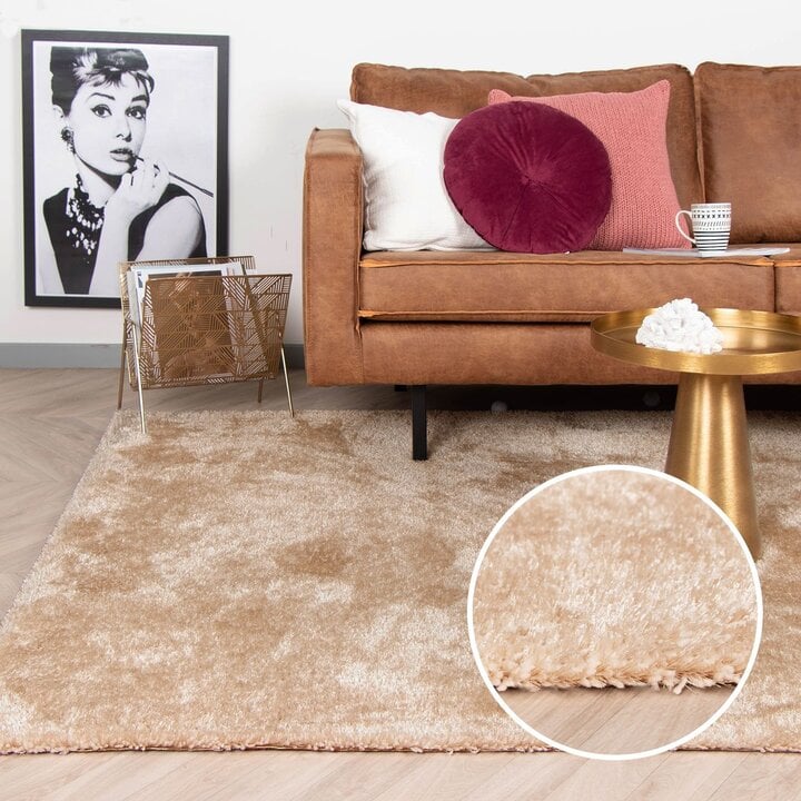 Hochflor Teppich - Glazy Beige Creme - 7