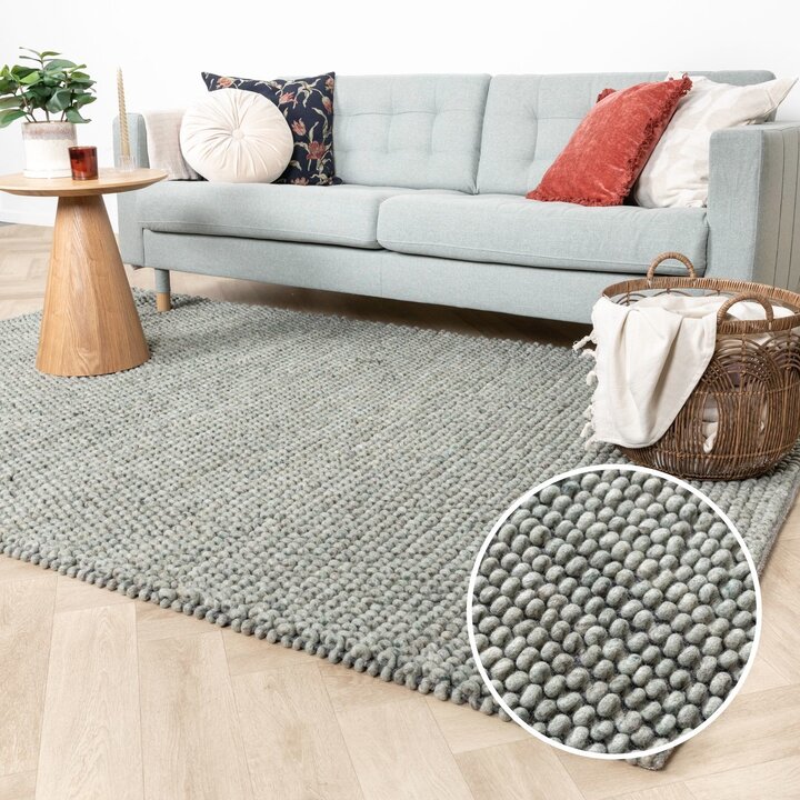 Wollteppich - Luminous Grün Grau - 9