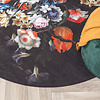 Teppich Floral Rund - Florine Schwarz Blau - thumbnail 2