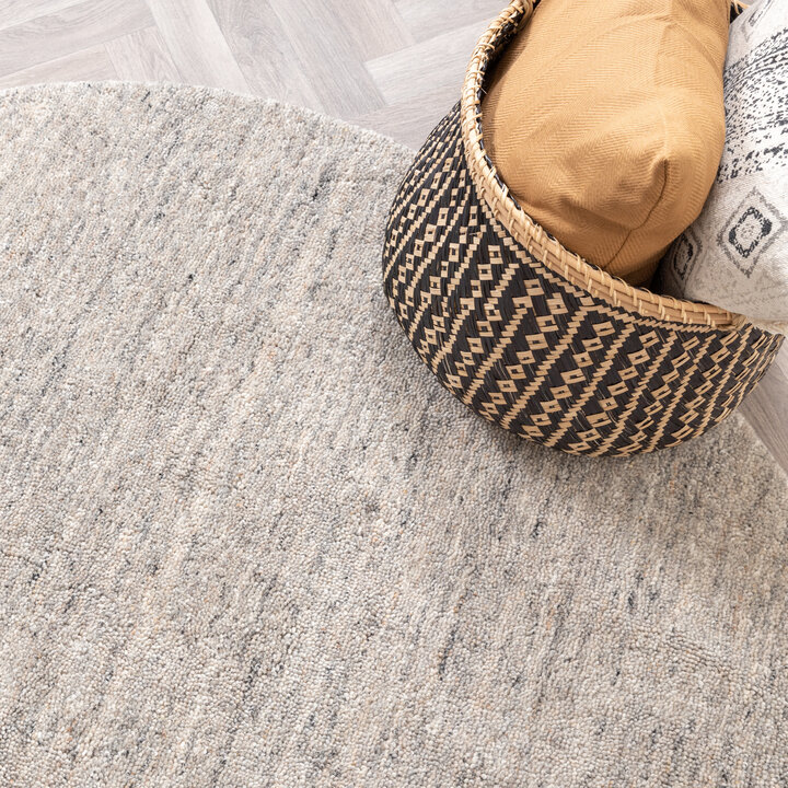 Berberteppich Rund - Aicha Grau - 3