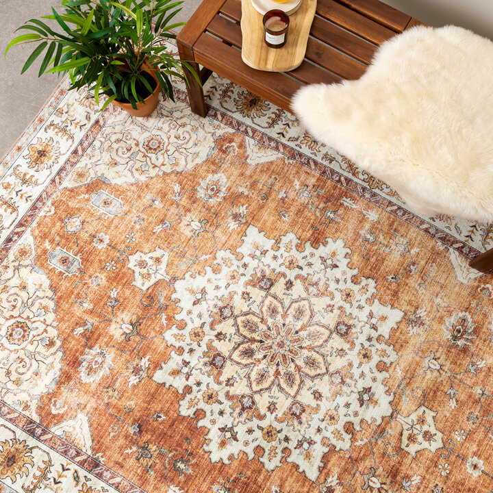 Vintage Gartenteppich - Santo Medaillon Terrakotta - 3