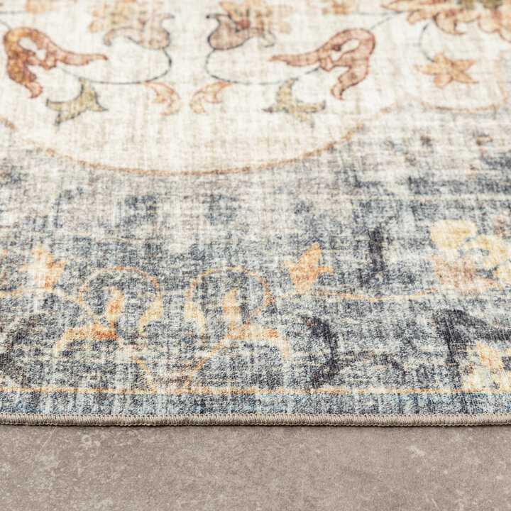 Vintage Gartenteppich - Santo Mandala Blau Grau - 4