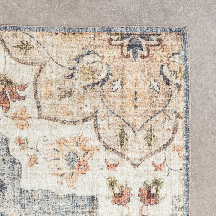 Vintage Gartenteppich - Santo Mandala Blau Grau - 5