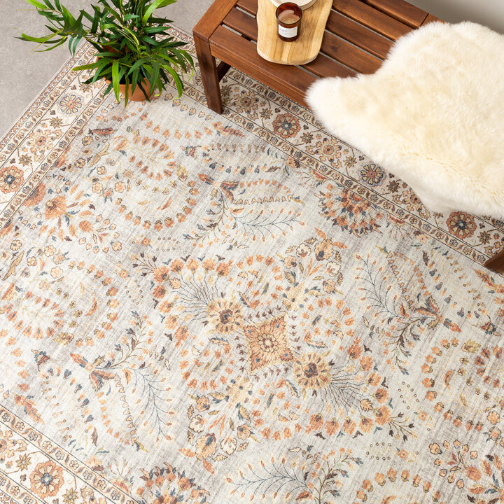 Vintage Gartenteppich - Santo Flora Hellgrau - 3