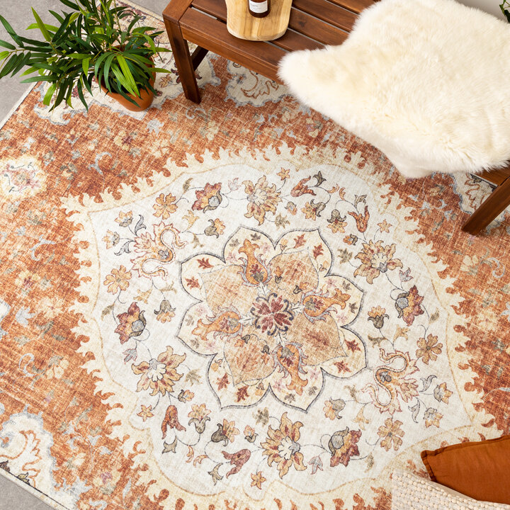 Vintage Gartenteppich - Santo Mandala Terrakotta - 3