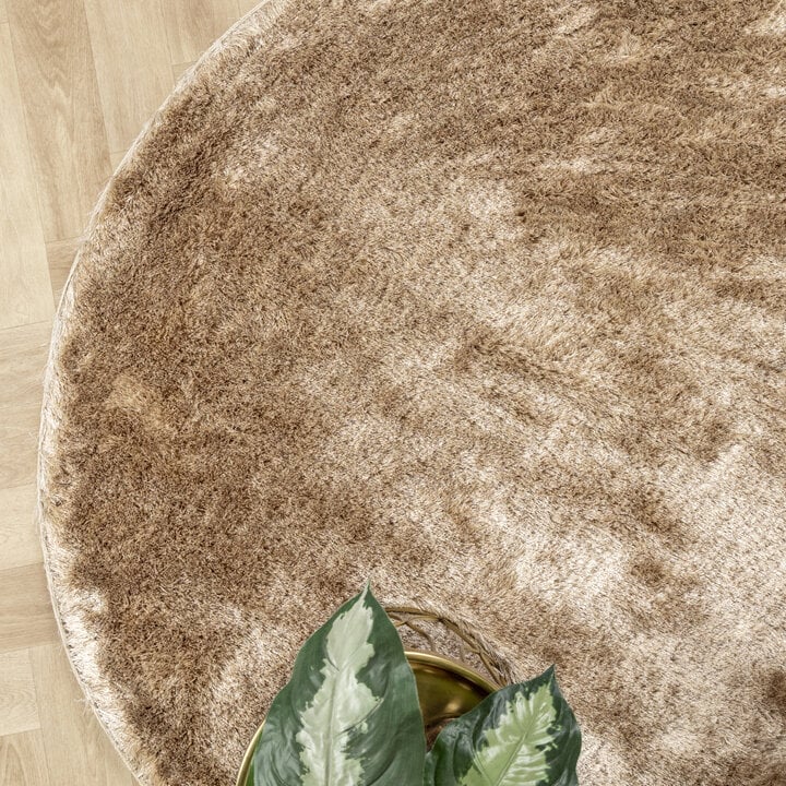 Hochflor Teppich Rund - Glorious Champagner Creme - 3