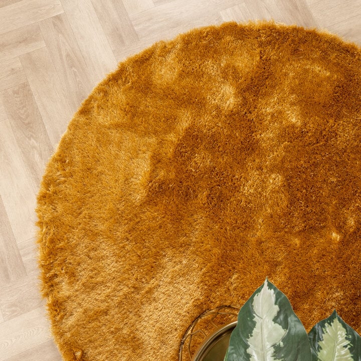 Hochflor Teppich Rund - Glorious Gold Gelb - 3