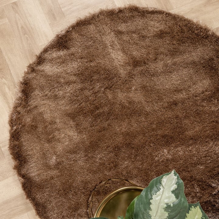 Hochflor Teppich Rund - Glorious Taupe - 3