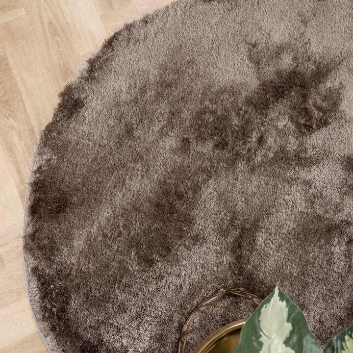 Hochflor Teppich Rund - Glorious Silber Grau - 3