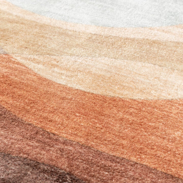 Moderner Teppich Rund - Field Terra Rot - 5