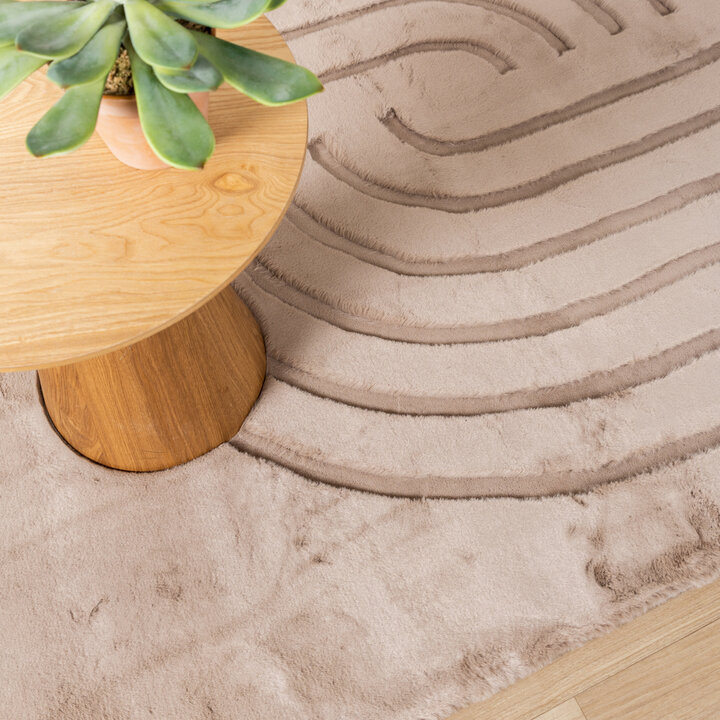 Hochflor Teppich - Carvy Curves Taupe - 3