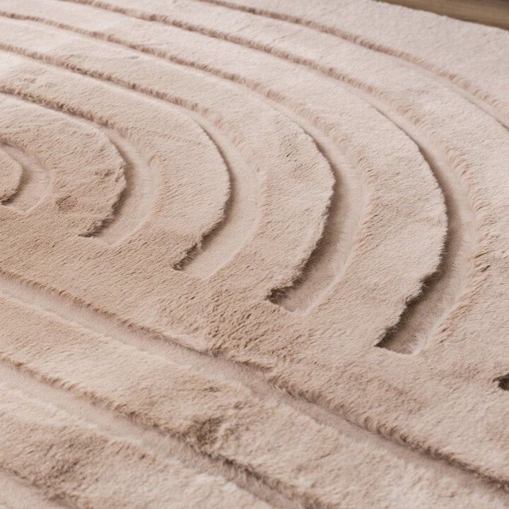 Hochflor Teppich - Carvy Curves Taupe - 4