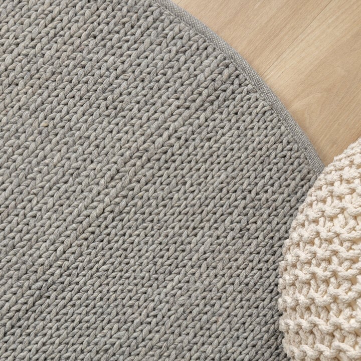 Wollteppich Rund - Twist Grau - 2