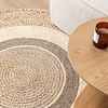 Jute Teppich Rund - Mirai Border Weiss Melange - thumbnail 2