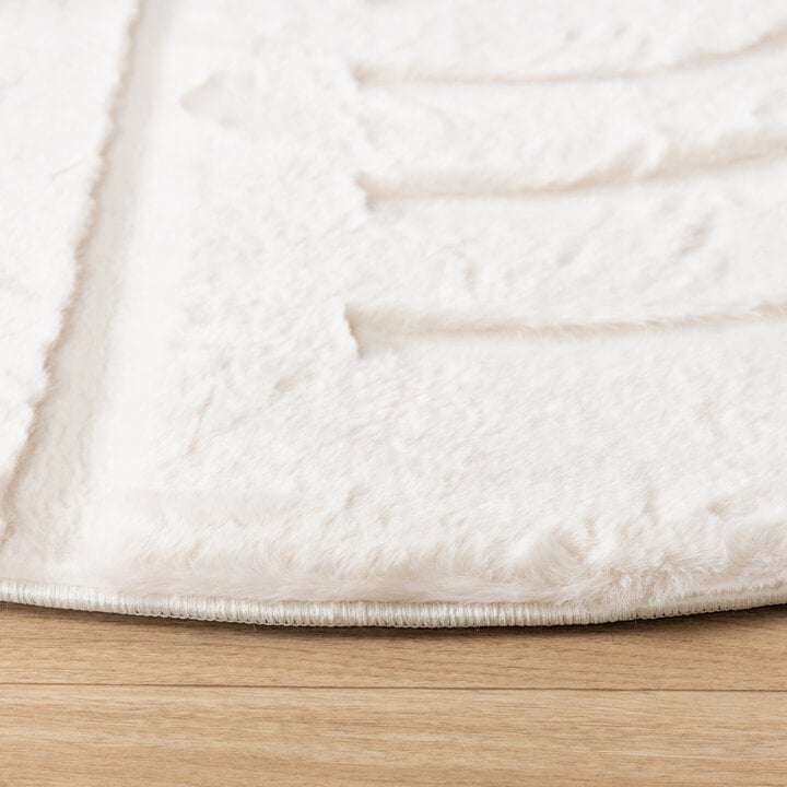 Hochflor Teppich Rund - Carvy Curves Creme - 4