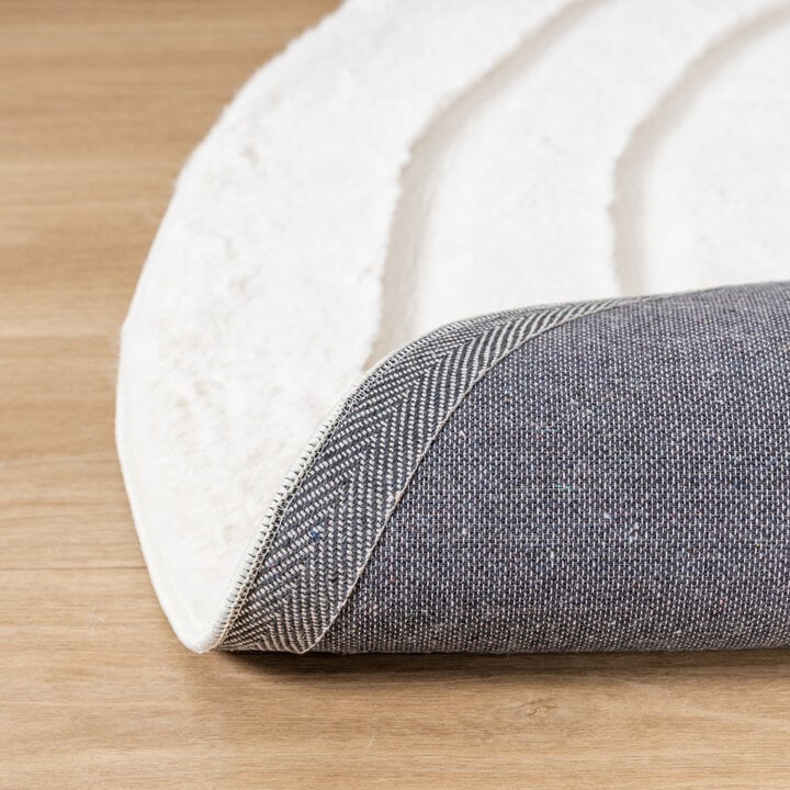 Hochflor Teppich Rund - Carvy Curves Creme - 5