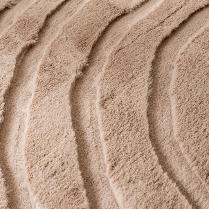 Hochflor Teppich Rund - Carvy Arches Taupe - 5