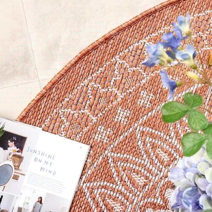 In- & Outdoor Teppich Rund - Summer Azteca Terracotta - 6