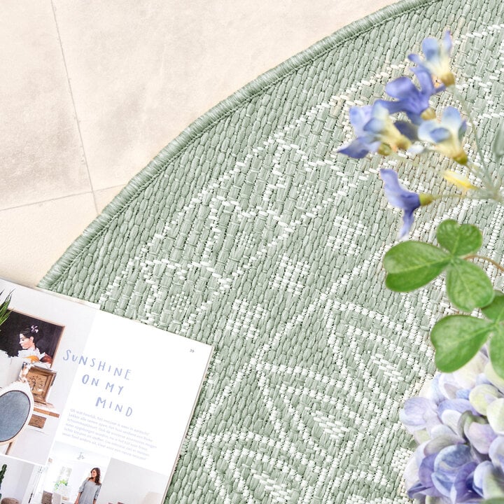 In- & Outdoor Teppich Rund - Summer Azteca Grün - 6