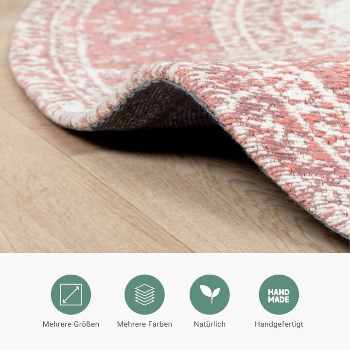 Teppich Vintage Rund - Admire Rosa - 3