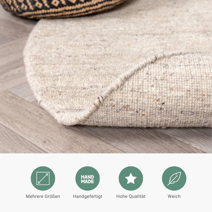 Berberteppich Rund - Aicha Taupe - 6