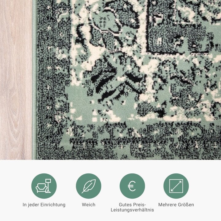 Teppich Vintage - Wonder Grün Schwarz - 5