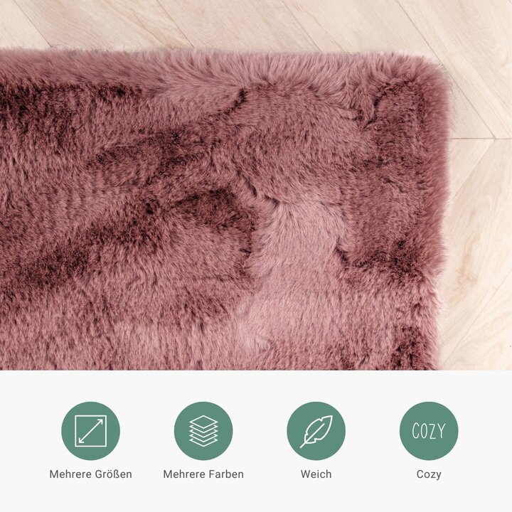 Hochflor Läufer - Comfy Supreme Dunkelrosa - 4