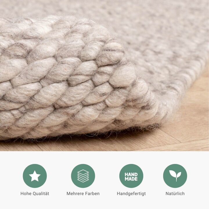 Wollteppich - Brilliant Hellgrau - 4